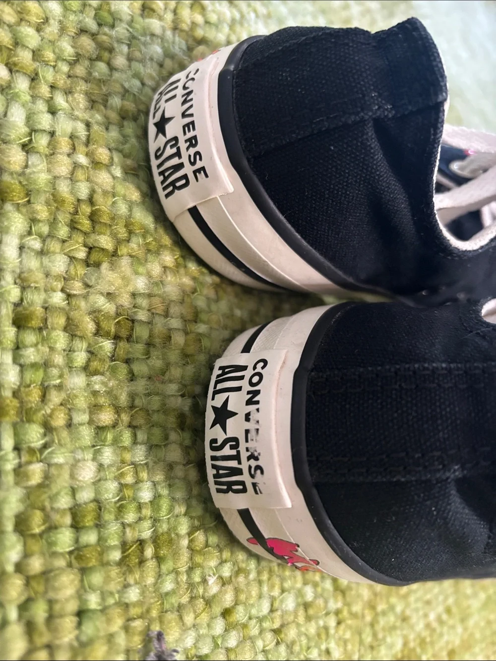 Converse Kids Black Canvas Sneakers with Rainbow Eyelets